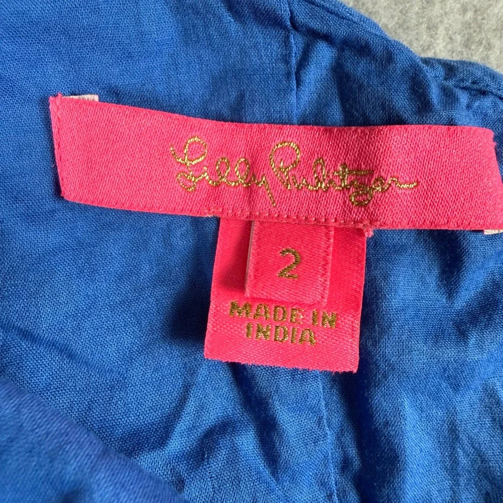 Lilly Pulitzer  Delilah One-Shoulder Eyelet Top Blue Grotto 🎉 $148 Size 2